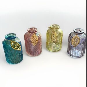 Vase Set 4pcs Set iridescent glass design 🌿🆕🌿